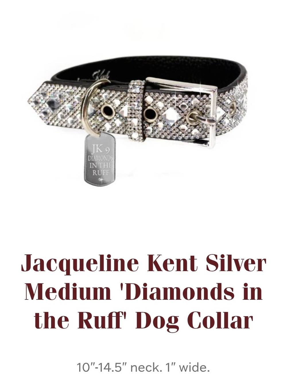 JACQUELINE KENT Silver 'Diamonds in the Ruff' Dog Collar